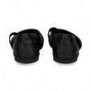 Bailarina con Elastico Piel Negro  CAMPER