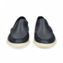 Mocasin Bordon Piel Azul  HUGO BOSS