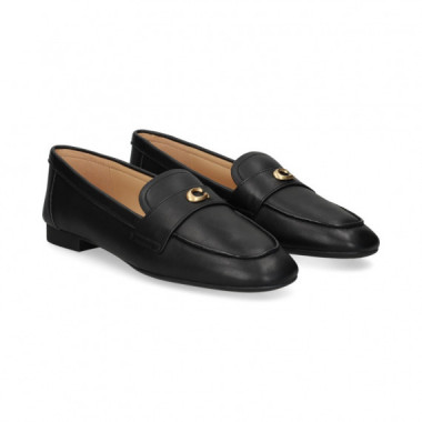 Mocasin Logo Piel Negro  COACH