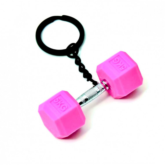Llavero Mancuerna 5 Kg Rosa  UNBROKEN FITNESS SHOP