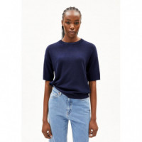 Camisetas Mujer Camiseta ARMEDANGELS Lizaa Lino Tinted Navy