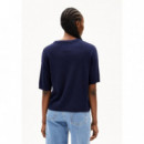 Camisetas Mujer Camiseta ARMEDANGELS Lizaa Lino Tinted Navy