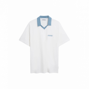 Polos Polo ARMEDANGELS Aadru Retro Light Oatmilk Pigment Blue