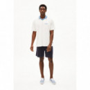 Polos Polo ARMEDANGELS Aadru Retro Light Oatmilk Pigment Blue