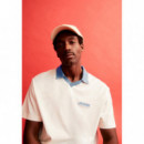 Polos Polo ARMEDANGELS Aadru Retro Light Oatmilk Pigment Blue