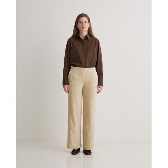 Pantalones Mujer Pantalón YERSE Dobra Ancho Pana Natural