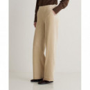 Pantalones Mujer Pantalón YERSE Dobra Ancho Pana Natural