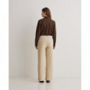 Pantalones Mujer Pantalón YERSE Dobra Ancho Pana Natural