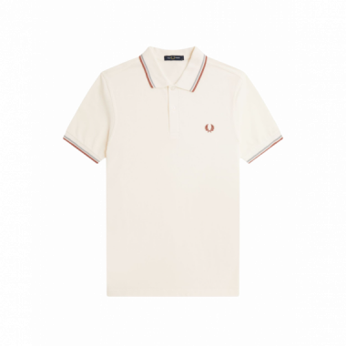 Polos Polo FRED PERRY M3600 Crudo Claro / Azul Plateado / Canela