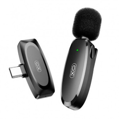 Microfono Inal&aacute;mbrico MKF08A de Solapa con Tipo C Negro XO