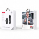 Microfono Inalámbrico MKF08A de Solapa con Tipo C Negro XO