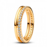 PANDORA Anillo con un Recubrimiento Doble Banda 163799C01