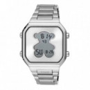 Reloj Digital con Brazalete de Acero Ss D-bear  TOUS