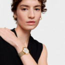 Reloj Analógico con Brazalete de Acero Dorado Karat Round Mesh  TOUS