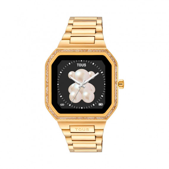 Reloj Smartwatch con Brazalete de Acero Dorado y Zirconitas B-connect  TOUS