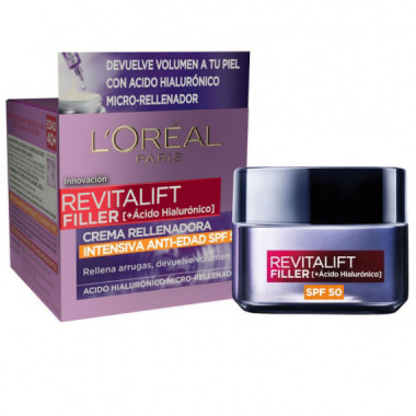 L'OREAL Revitalift Filler Crema Rellenadora Intensiva con &aacute;cido Hialur&oacute;nico, 50ML