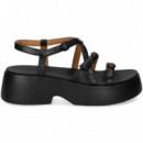 Tiras con Hebillas X Piel Negro  CAMPER