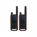 Walkie Talkie MOTOROLA T82 2 Unidades Negro/rojo (B8P00811EDRMAW)