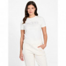 Camiseta con Logotipo Frontal de Strass de GUESS