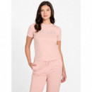 Camiseta con Logotipo Frontal de Strass de GUESS