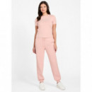 Camiseta con Logotipo Frontal de Strass de GUESS