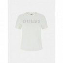 Camiseta con Logotipo Frontal de Strass de GUESS