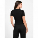 Camiseta con Logotipo Frontal de Strass de GUESS