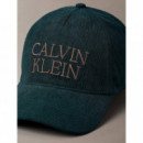 Corduroy Graphic 5 Panel Cap Navy Teal  CALVIN KLEIN