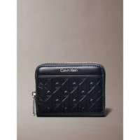 Emblem Aop Embossed Zip Around Black  CALVIN KLEIN