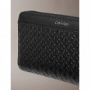 Emblem Aop Embossed Long Wallet Black  CALVIN KLEIN