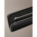 Emblem Aop Embossed Long Wallet Black  CALVIN KLEIN