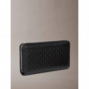 Emblem Aop Embossed Long Wallet Black  CALVIN KLEIN