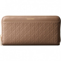 Emblem Aop Embossed Long Wallet Desert T  CALVIN KLEIN