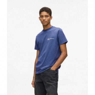 Klj Slim Ss Tee Washed Federal Blue  KARL LAGERFELD