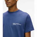 Klj Slim Ss Tee Washed Federal Blue  KARL LAGERFELD