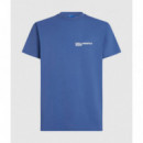 Klj Slim Ss Tee Washed Federal Blue  KARL LAGERFELD