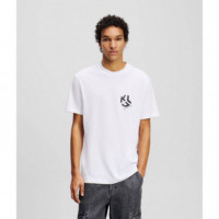 Klj Reg Monogram Tee White  KARL LAGERFELD