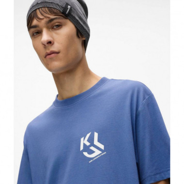 Klj Reg Monogram Tee Washed Federal Blue  KARL LAGERFELD