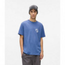 Klj Reg Monogram Tee Washed Federal Blue  KARL LAGERFELD