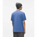 Klj Reg Monogram Tee Washed Federal Blue  KARL LAGERFELD