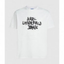 Klj Reg Ss Graffiti Tee Black  KARL LAGERFELD