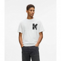 Klj Reg Ss K Logo Tee White  KARL LAGERFELD