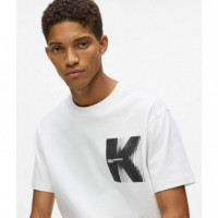 Klj Reg Ss K Logo Tee White  KARL LAGERFELD