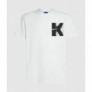 Klj Reg Ss K Logo Tee White  KARL LAGERFELD