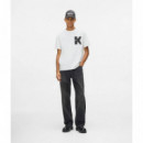 Klj Reg Ss K Logo Tee White  KARL LAGERFELD