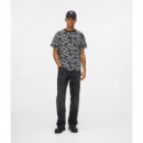 Klj Reg Ss Monogram Aop Tee Outline Mono  KARL LAGERFELD