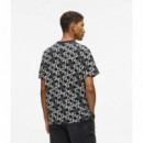 Klj Reg Ss Monogram Aop Tee Outline Mono  KARL LAGERFELD