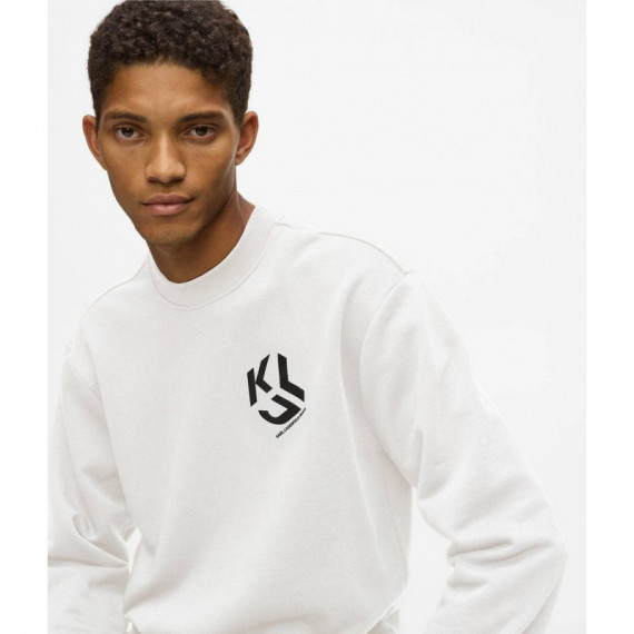 Klj Reg Monogram Sweat White  KARL LAGERFELD