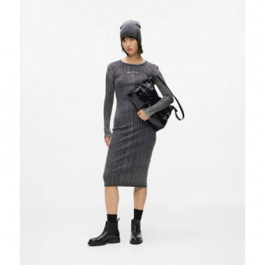 Klj Ls Ribbed Dress Washed Black  KARL LAGERFELD
