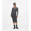 Klj Ls Ribbed Dress Washed Black  KARL LAGERFELD
